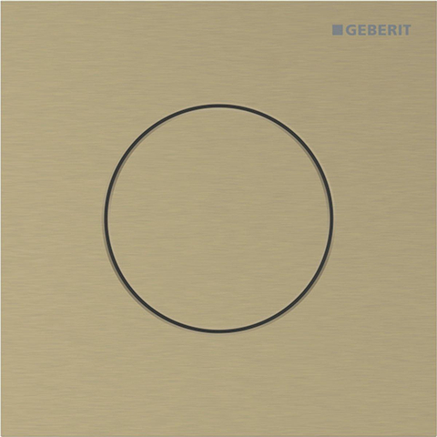 Geberit Type 40 urinioir bedieningsplaat - pneumatisch - rond - messing kleur/geborsteld/easy-to-clean - geborsteld messing goud SW1237224