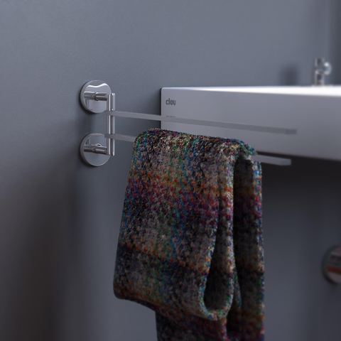 Clou Flat porte-serviettes 48,7cm double chrome SW9755