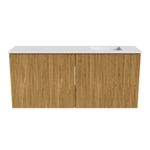 Mondiaz JOYA 90cm meuble de salle de bains - couleur Oak - Vasque FAYE position Droite 1 trou de robinet couleur Talc. SW1421117