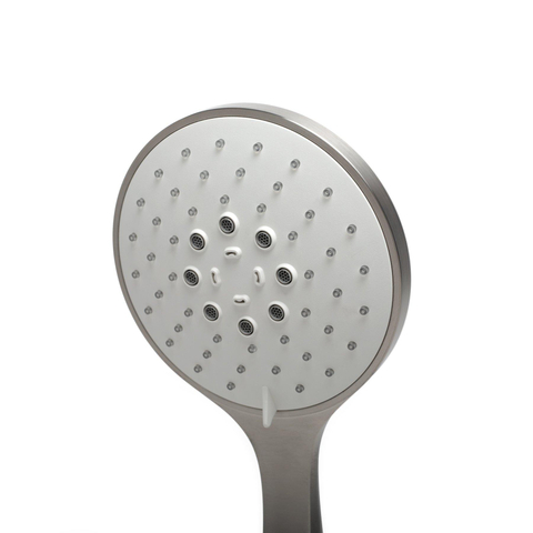 Hotbath Mate Handdouche - met 3 standen - 23cm - diameter 13cm kunststof - kunststof waterbesparend - geborsteld nikkel (RVS) SW20702