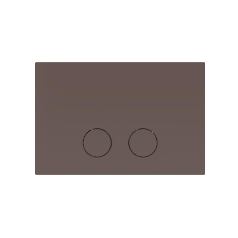 QeramiQ Push Steel plaque de commande - 25 x 16cm - épaisseur 2.0mm - fixation magnétique - pour réservoir encastré Geberit UP320 - acier inoxydable - double chasse - boutons ronds - ambré brun SW1592531