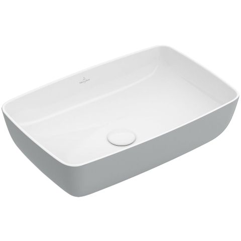 Villeroy & Boch Artis opzetwastafel rechthoekig - 58x38x12.5cm - zonder kraangat - zonder overloop - French Linen (glans grijs) SW68846