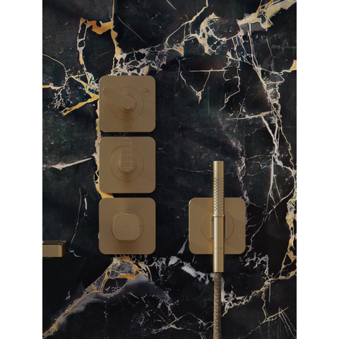 Hansgrohe Axor Citterio C afbouwdeel v. inbouw douchekraan thermostatisch v. 3 functies en cubic cutbrushed bronze SW1151975