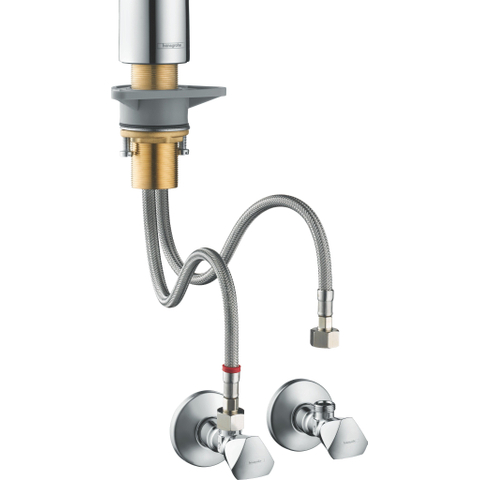 Hansgrohe Hoekstopkraan E - met G 3/8 aansluiting - hoogglans chroom 0450058