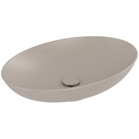 Villeroy & Boch Loop & Friends opzetwastafel - 62x42cm - zonder kraangat - zonder overloop CeramicPlus - mat almond (beige) SW644133