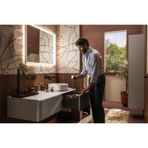 Hansgrohe Finoris 1 greeps wastafelkraan - inbouw - voorsprong 228 mm - met afvoerplug - mat zwart SW651252