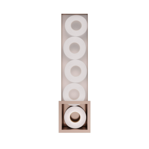 Hotbath &MORE Inbouw Reserverol Houder - 16x60x14cm - voor 6 rollen - PVD - geborsteld koper SW1246096