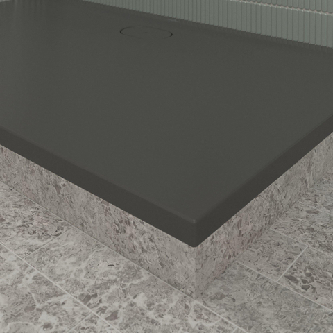 Villeroy & Boch Ecora douchebak - 150x90x3.5cm - afvoer lange zijde - anthracite (antraciet) SW1558881