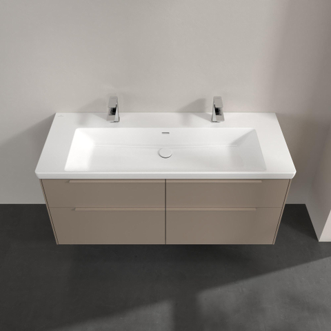 Villeroy & Boch Subway 3.0 Wastafelonderkast - met verlichting - 4 uittrekladen - 1272x576x478mm - taupe SW797138