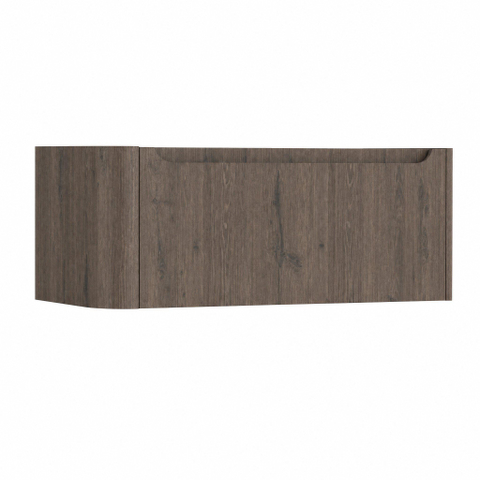 H&R Badmeubelen Juice Wastafelonderkast - 100x45x40cm - linkerhoek afgerond - 1 lade - geïntegreerde greep - Tucson oak SW1205644