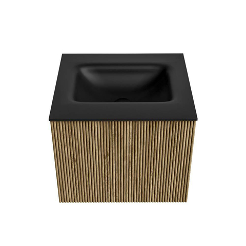 Mondiaz KURVE Ensemble meuble de salle de bains - 50x46x40cm - 1 tiroir - vasque solid surface - centrale - sans trou de robinet - Dusk SW1414749
