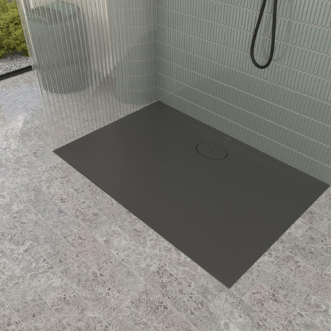 Villeroy & Boch Ecora douchebak - 120x80x3.5cm - afvoer lange zijde - anthracite (antraciet) SW1558972
