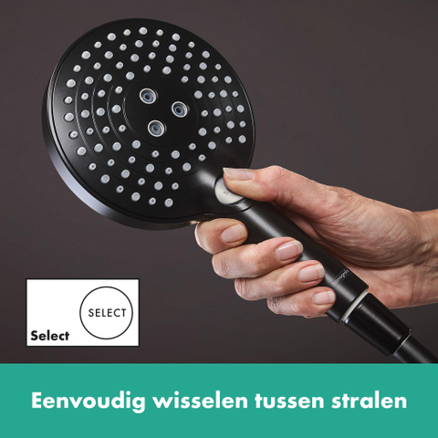 Hansgrohe Raindance Select S - select Regendoucheset - thermostaat - hoofddouche 24cm - mat zwart SW297615
