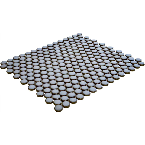The Mosaic Factory Venice mosaïque - 29x32cm - 5.5mm - rond - blue grey brillant (gris) SW62315