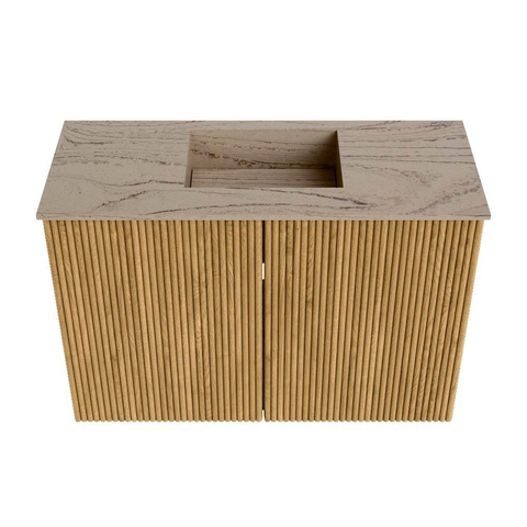 Mondiaz JOYA-DLUX 60cm toiletmeubel - kleur Oak - Wastafel FAYE positie Midden Zonder kraangat kleur Arena. SW1423847