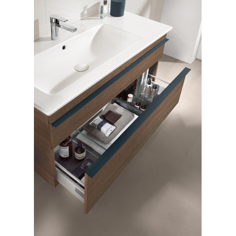 Villeroy & Boch venticello Meubelwastafel wasbak links - 1 kraangat - 100x50cm geschikt - voor 3 kraangaten overloop - White Alpine (glans wit) 1025126
