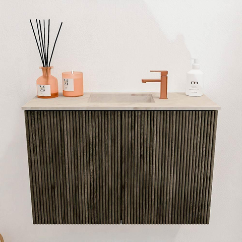 Mondiaz JOYA-DLUX 60cm toiletmeubel - kleur Shadow - Wastafel FAYE positie Midden 1 kraangat kleur Frappe. SW1422646