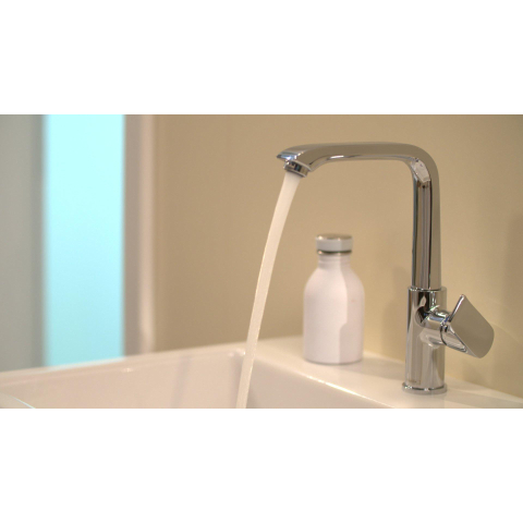 Hansgrohe Metris Wastafelkraan - met hoge - draaibare uitloop - met waste - hoogglans chroom 0450929