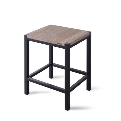 Looox Wood collection kruk 35x30x45 met frame zwart mat eiken SW73172
