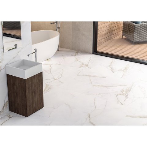 ÉCHANTILLON Terravito Tovaro carreau mural et de sol - 120x120cm - 10.7mm - Carré - rectifié - Aspect pierre naturelle - Blanc Mat SW735616