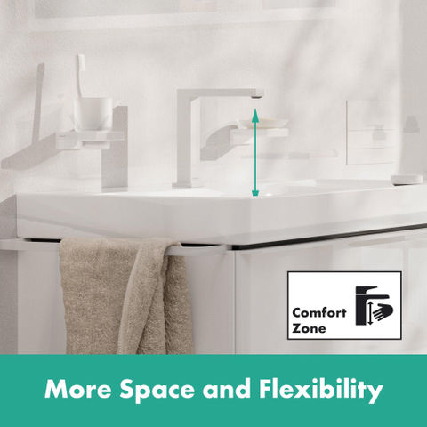 Hansgrohe Tecturis E 2-hole wastafelkraan - 150 - coolstart - met waste set - mat wit SW918752