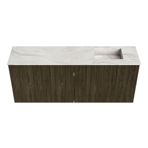Mondiaz JOYA-DLUX 100cm meuble de salle de bains - couleur Shadow - Vasque FAYE position Droite Sans trou de robinet couleur Ostra. SW1422994