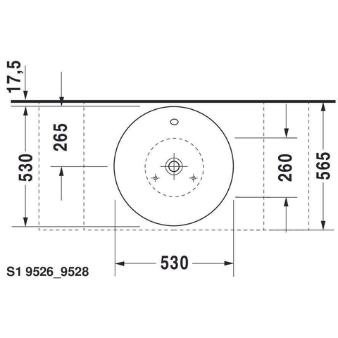 Duravit Starck 1 Waskom - 53cm - met wondergliss - glans wit 0295458
