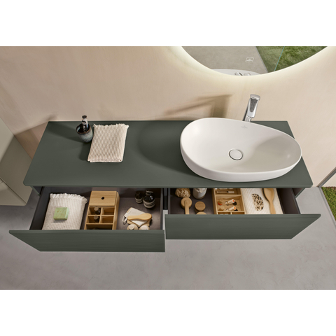 Villeroy & Boch Antao Waskom - 65x40x14.6cm asymmetrisch - zonder overloop - Stone White (mat wit) SW917843