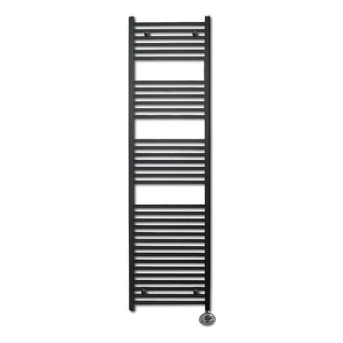 Sanicare Lumara Elektrische Radiator - 170x50cm - 1026W - chrome thermostaat - rechtsonder - aluminium - mat zwart SW1581510