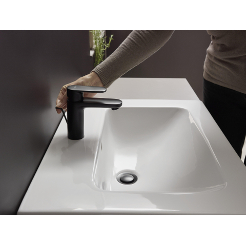 Hansgrohe Vernis Blend 1-gats wastafelkraan - 100 met waste - voorsprong 10.8cm - mat zwart SW651455