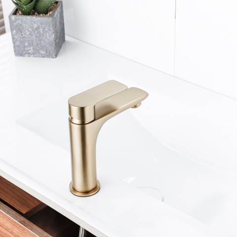 Adema Sparkle 2.0 wastafelmengkraan - goud mat licht beschadigd OUTLETSTORE STORE41892