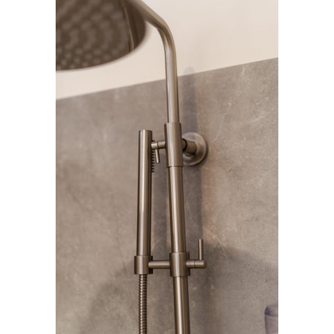 Fortifura Calvi ensemble de douche pluie apparent – douche de tête Ø 25 cm – douchette bâton 1 jet – inox brossé SW1204409