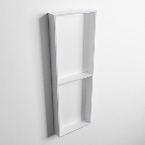 Mondiaz Easy nis 29.5x149.5x8cm voor Inbouw/opbouw 2 open vakken Solid surface Talc/Cale SW643827