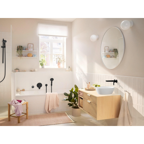 Hansgrohe Rebris s 1 greeps wastafelkraan - inbouw - wandmontage - met uitloop 20 cm - mat zwart SW796579