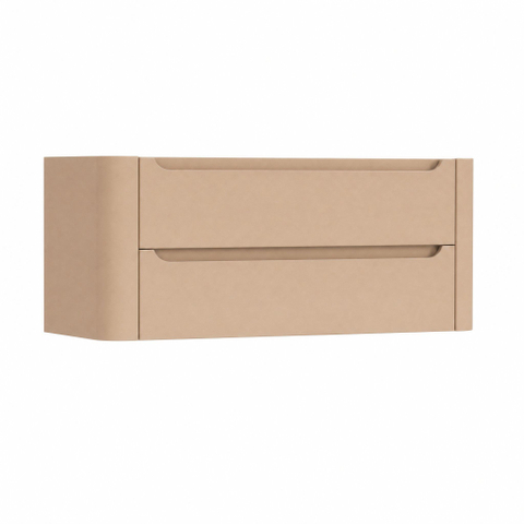 H&R Badmeubelen Juice Meuble sous vasque - 120x45x50cm - coins arrondis - 2 tiroirs - poignée intégrée - Peach SW1490033