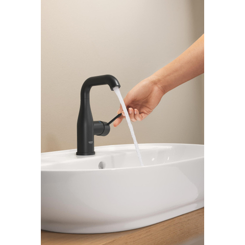 GROHE Essence wastafelkraan - m-size - met klikwaste - mat zwart SW1477547