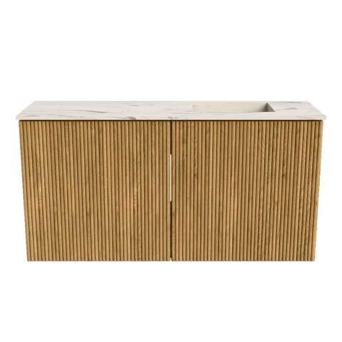 Mondiaz JOYA-DLUX Meuble de salle de bains 80cm - couleur Chêne - Vasque FAYE position Droite Sans trou de robinet couleur Nata SW1424026