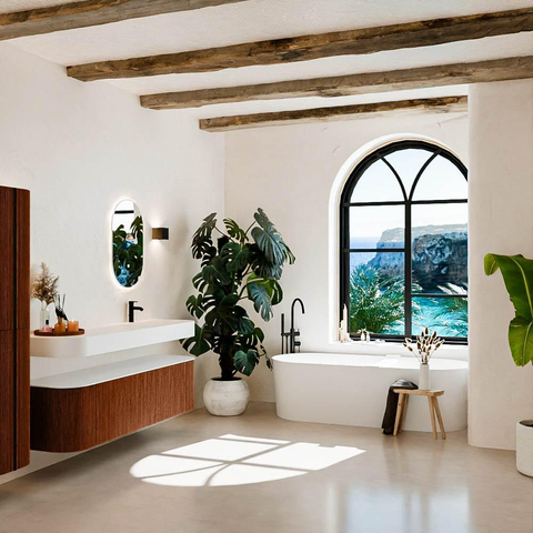 MONDIAZ THOR 170cm badmeubel ronding links + rechts kleur Ruby met 1 lade en 2 deuren. Vrijhangende wastafel CLOUD Rechts 1 kraangat kleur Talc. SW1465461