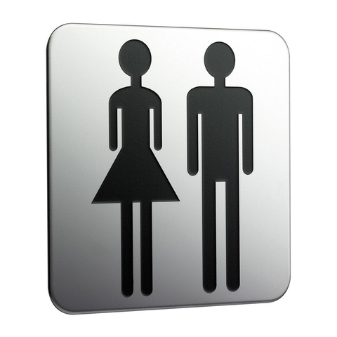 Emco System 2 plaque de porte "dames et messieurs" chrome SW112340