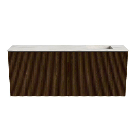 Mondiaz JOYA-DLUX 100cm toiletmeubel - kleur Walnut - Wastafel FAYE positie Rechts Zonder kraangat kleur Ostra. SW1422621