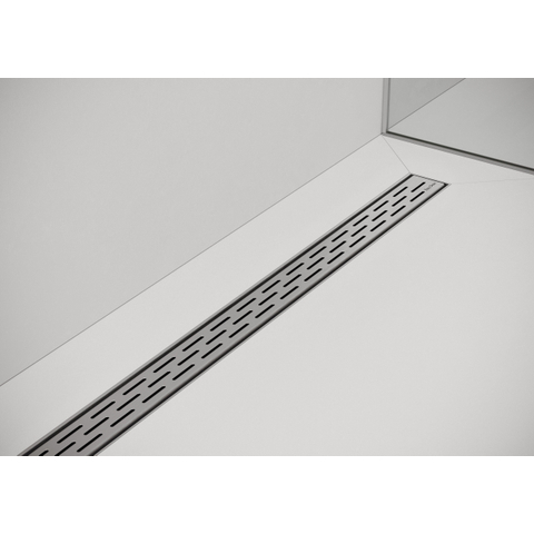 Easy Drain Compact caniveau de douche plaque simple avec sortie latérale 6x100cm 50mm inox 2301332