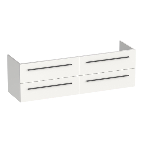 BRAUER Trust meuble sous-lavabo 160 sans poignées rapportées 4 tiroirs softclose et 2 découpes pour siphon - blanc mat SW1203992