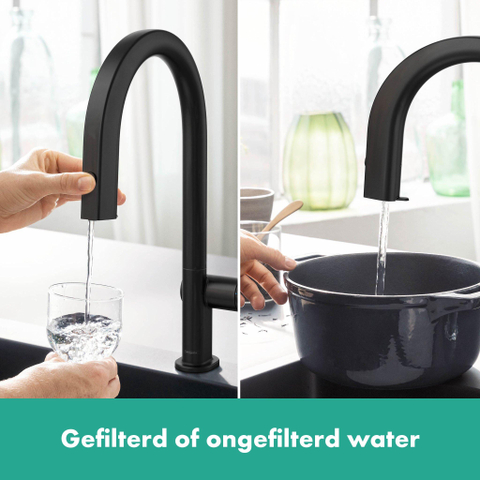 Hansgrohe Aqittura Filtersysteem - 210 uittrekbare uitloop - 1jet - mat zwart SW918722