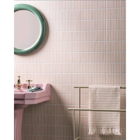 The Mosaic Factory Sevilla mozaïektegel - 28.2x30.8cm - wandtegel - Rechthoek - Porselein Pink Glans SW716250