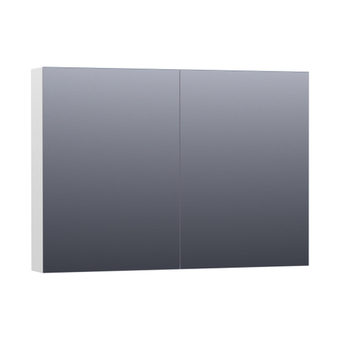 Saniclass Dual Spiegelkast - 100x70x15cm - 2 links- rechtsdraaiende spiegeldeur - MDF - hoogglans wit SW242129