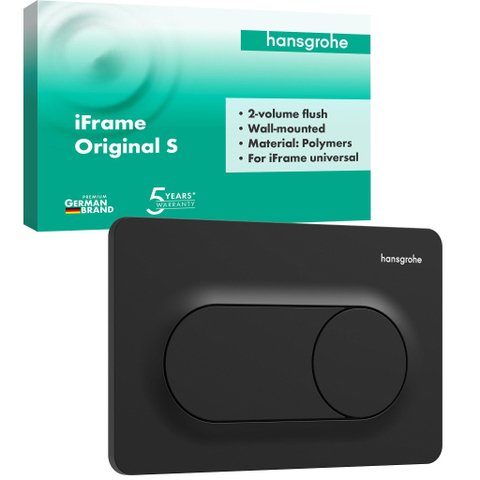 Hansgrohe IFrame Original S Drukplaatvoor - dualflush - mat zwart SW1413625