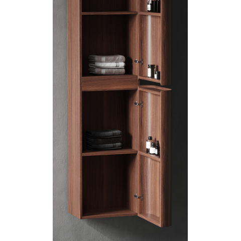 Royal Plaza Terra Armoire haute - 170x35x40cm - 2 portes - coins arrondis - châtaignier (noyer) SW1418393