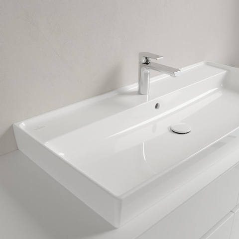 Villeroy & Boch Collaro meubelwastafel - 100x47cm - met overloop - 1 kraangat CeramicPlus - White Alpine (glans wit) SW358336