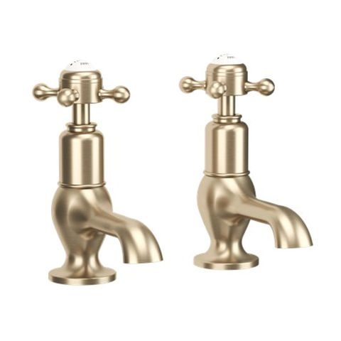Crosswater Belgravia Crosshead Garderobe Wastafelkranen - set van 2 - geborsteld messing (goud) SW1176886
