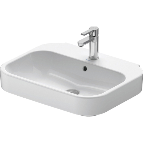 Duravit Happy D.2 Wastafel - 60x47.5 cm - met kraangat - met overloop - wit SW54254